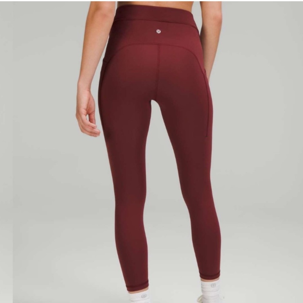 Lululemon Power Thru 25” in Merlot Red High Waisted Tight NWOT - Picture 2 of 8